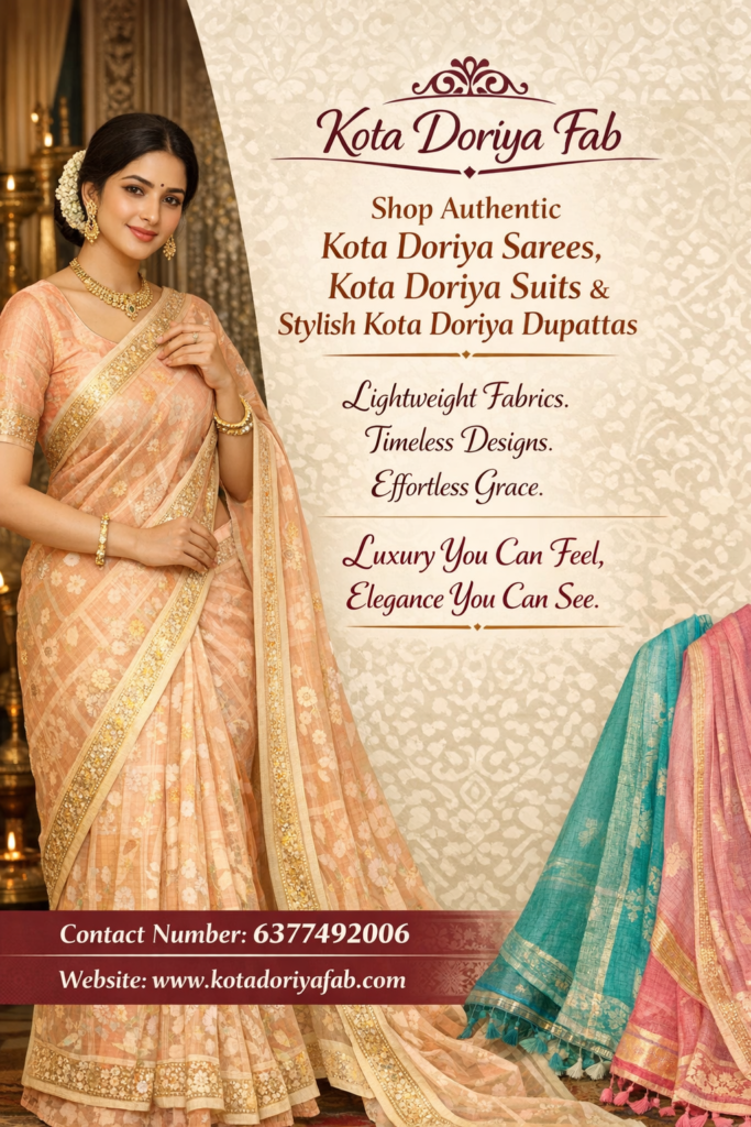Shop Premium Kota Doriya Sarees, Suits & Dupattas Online in India