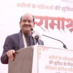 Addressing at the foundation stone laying ceremony of ‘Ramashray Bhavan’ at Kota Medical College premises.