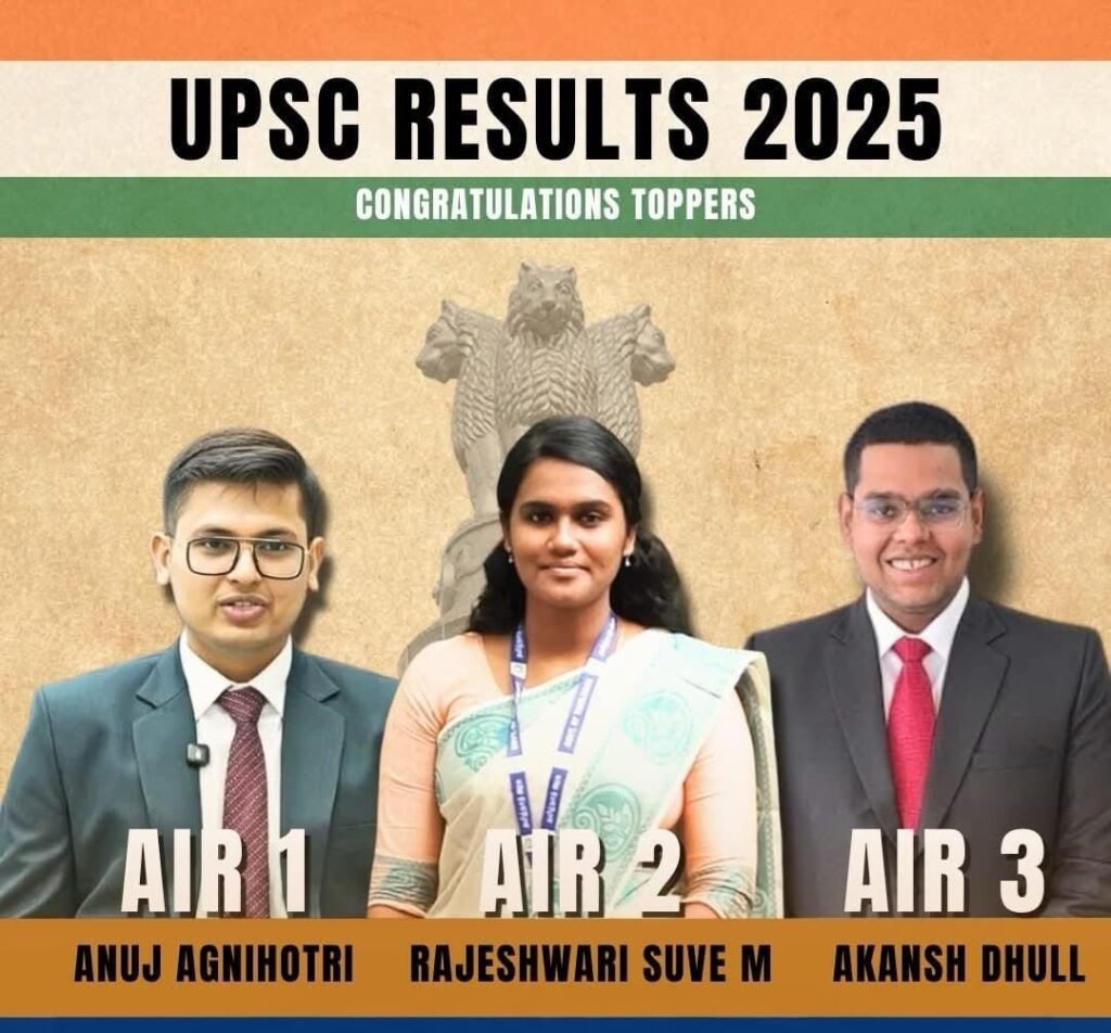 UPSC Civil Services Examination 2025 Toppers