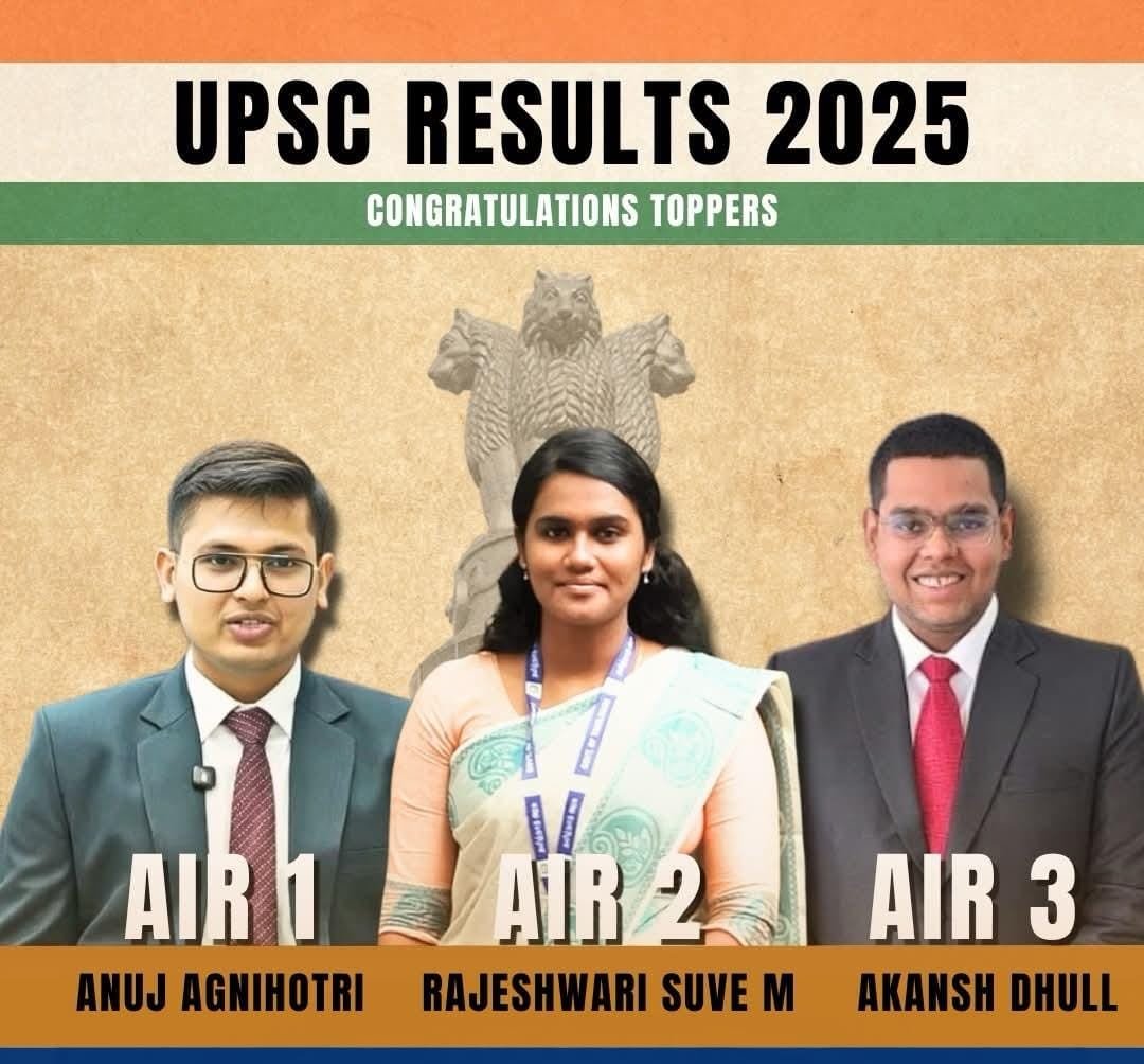 UPSC Civil Services Examination 2025 Toppers