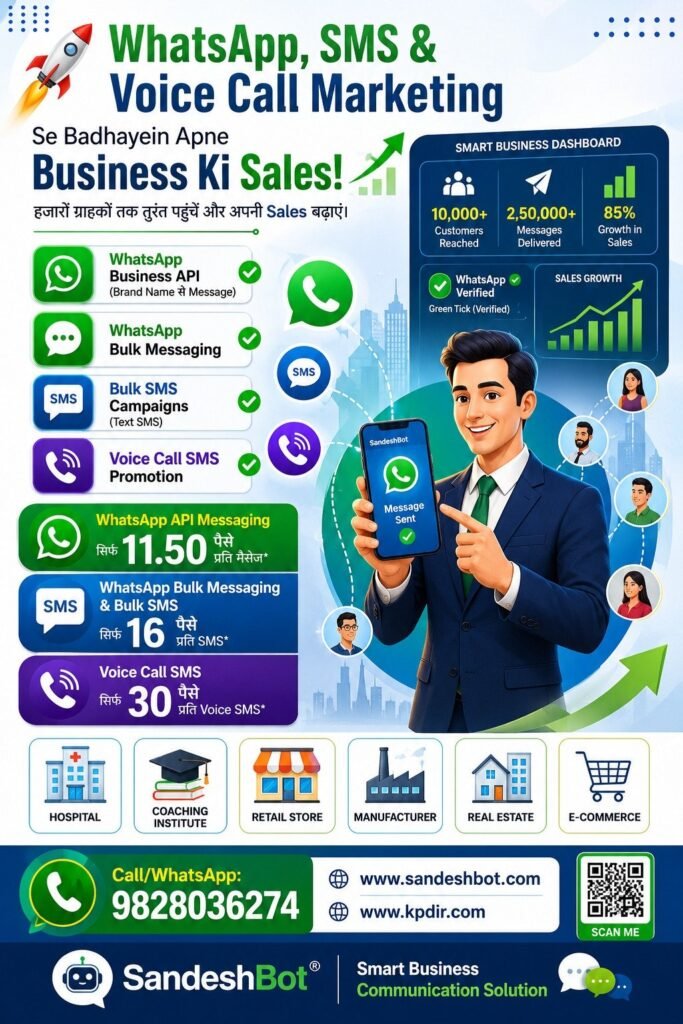 WhatsApp Business API, Bulk SMS & Voice Call Services for Schools, Coaching Institutes & Colleges in India