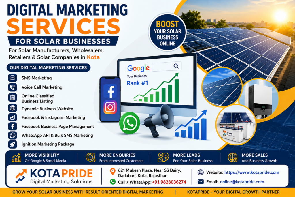 Grow Your Solar Business in Kota with Professional Digital Marketing Services